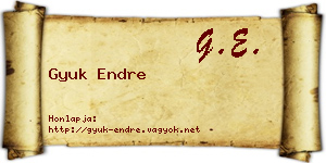 Gyuk Endre névjegykártya
